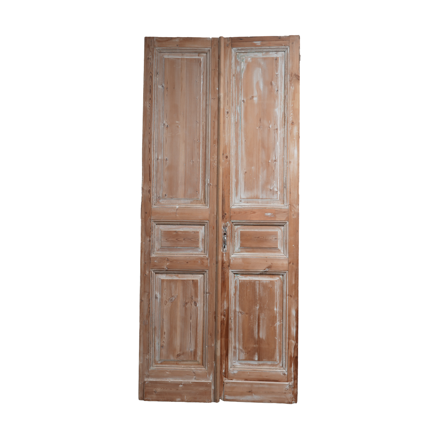 Pair of wooden doors with a white background