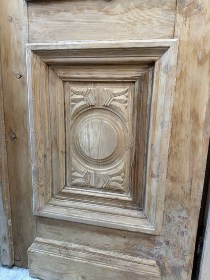 French Raised Panel Iron Antique Door with carvings