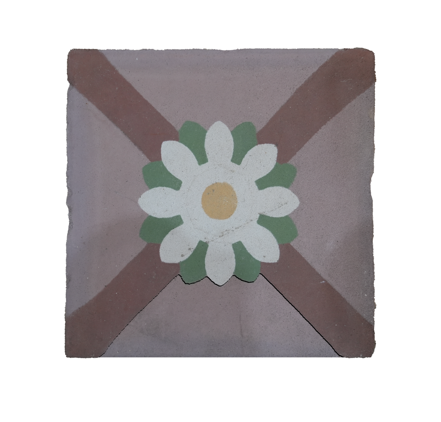 Daisy Cross Encaustic Tile AB006