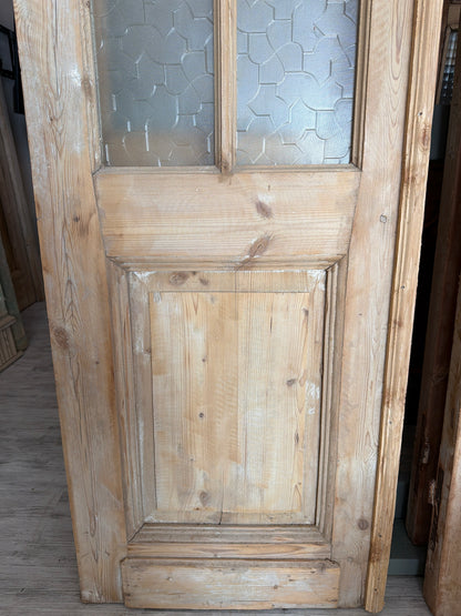 French Inset Panel Glass Antique Door AG063