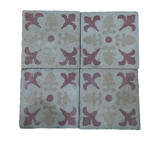 Decorative tiles with floral pattern on a white background