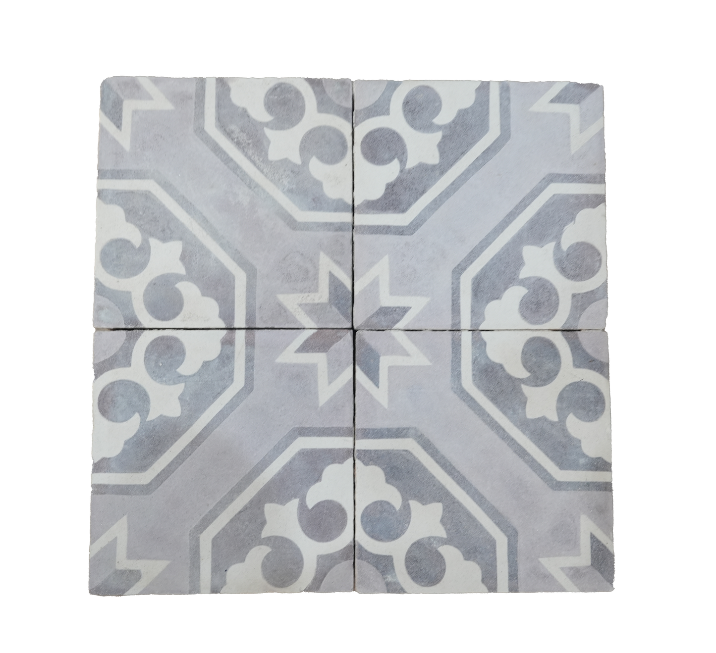 Decorative tile with geometric pattern on a white background