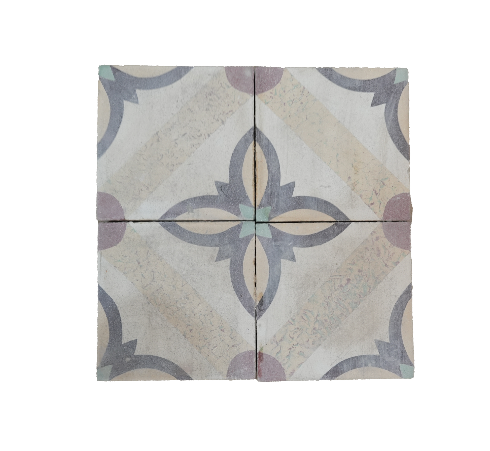 Decorative tiles with a geometric pattern on a white background