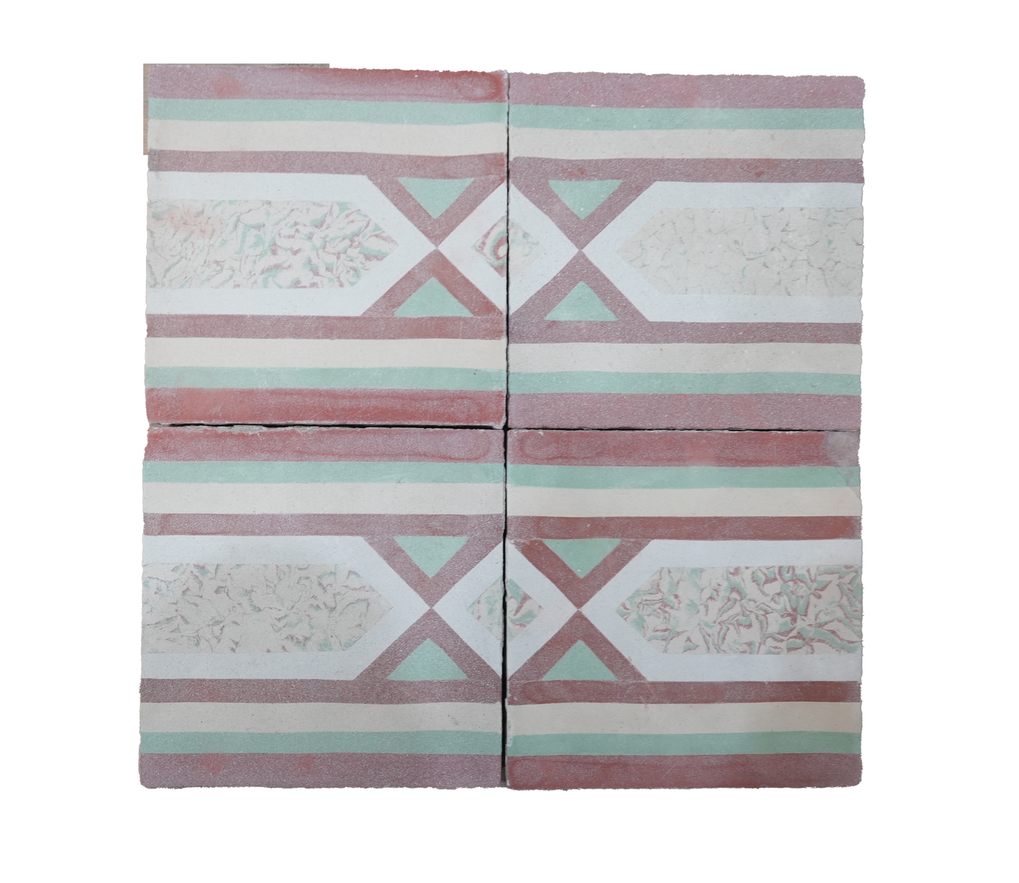 Decorative tiles with geometric pattern on a white background