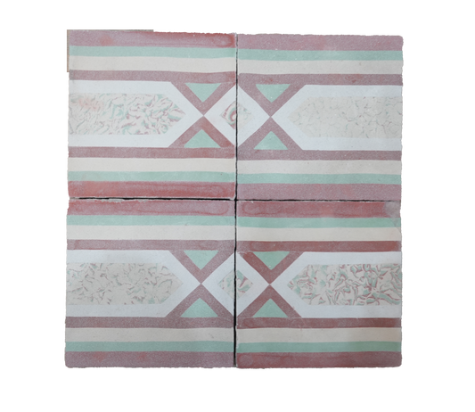 Decorative tiles with geometric pattern on a white background