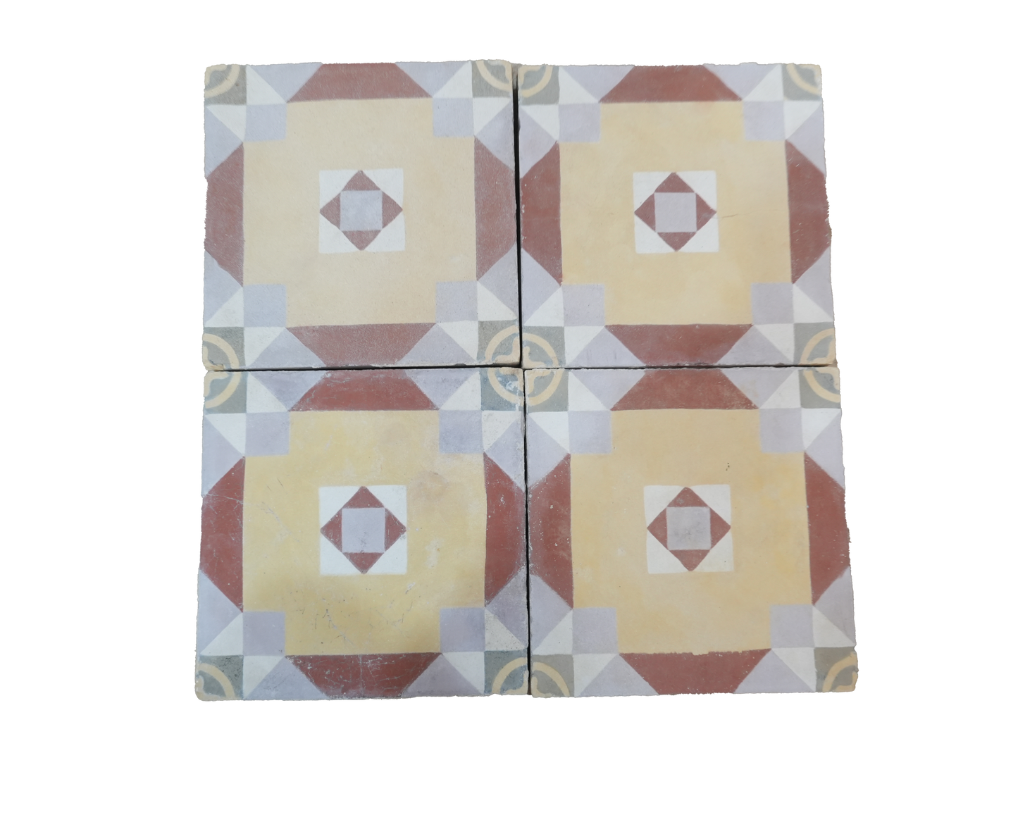 Red Tapestry Encaustic Tile AB013