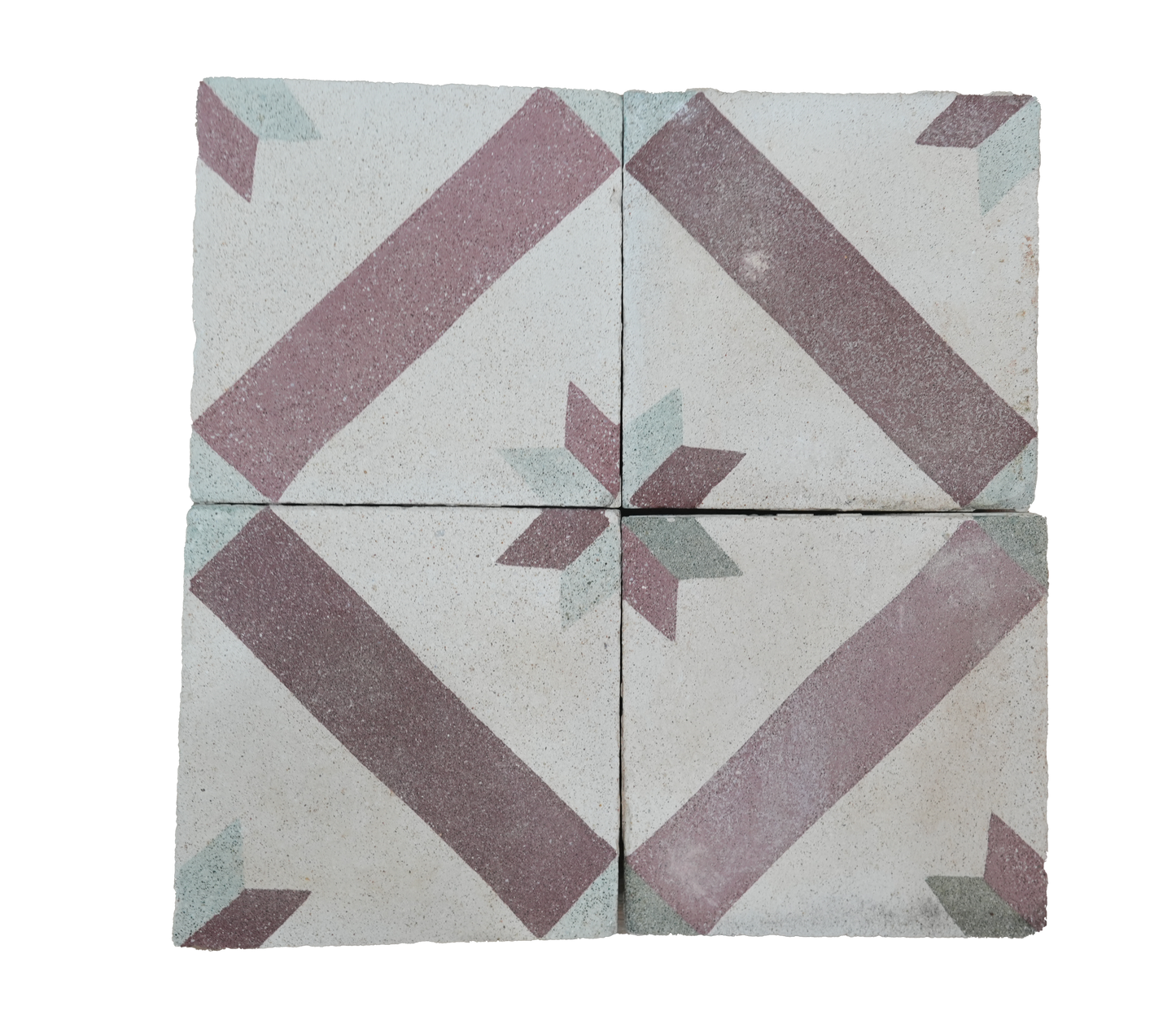 Decorative tiles with geometric pattern on a white background