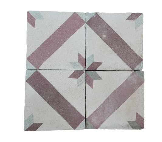Decorative tiles with geometric pattern on a white background