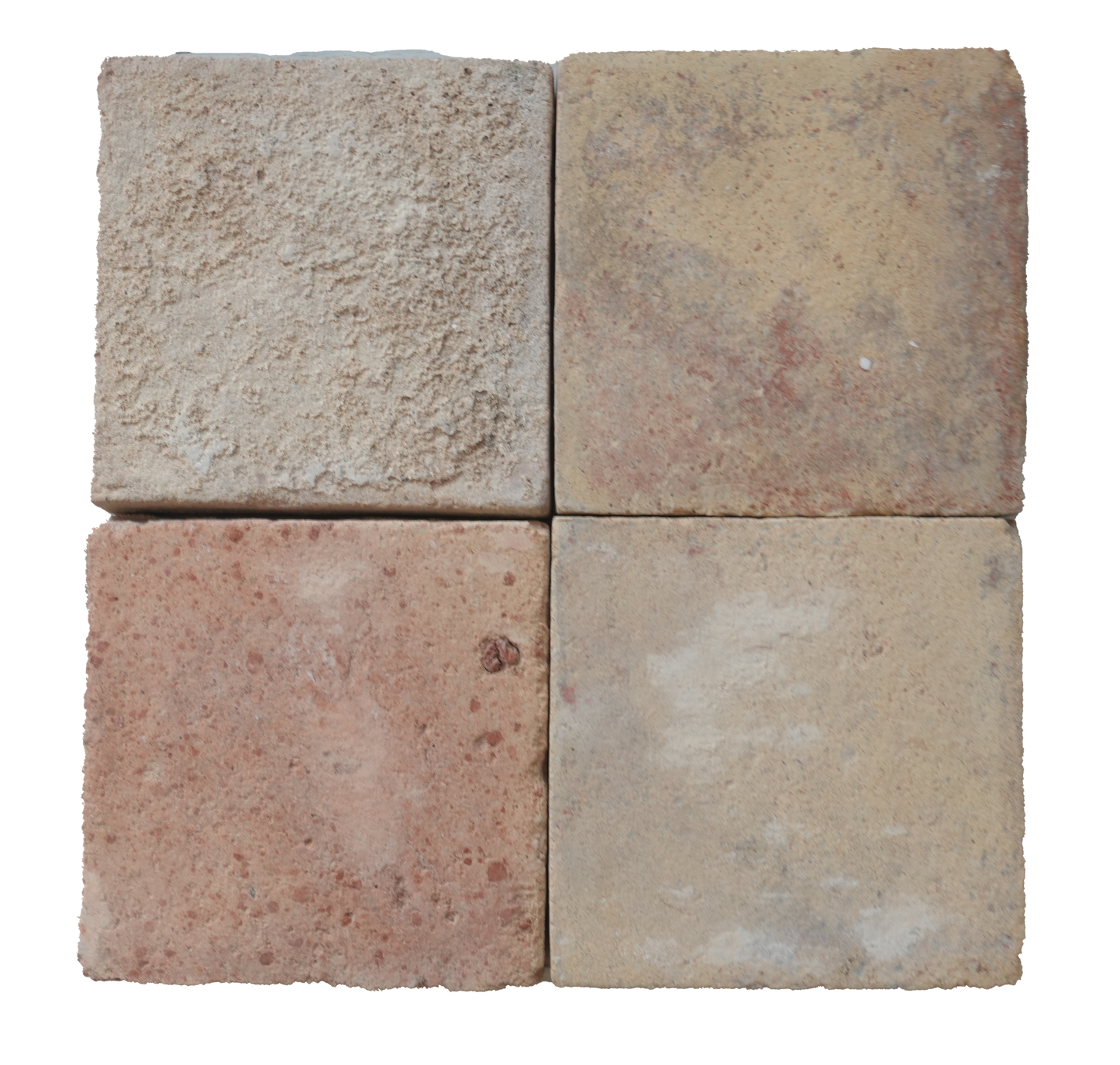 Small Square French Multicolor Antique Terracotta Tile YY013