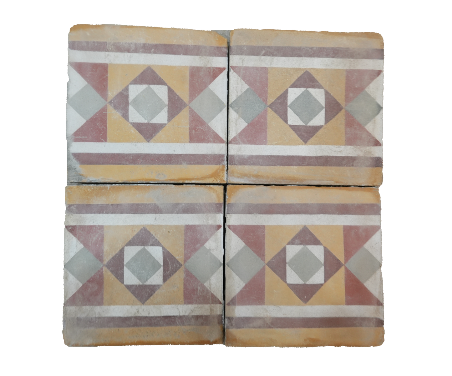 Yellow Tapestry Border Encaustic Tile AB019
