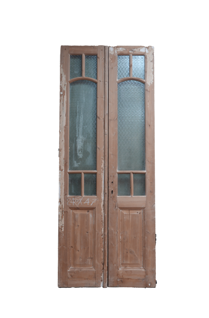 Double Glass Arch Antique Door AG087