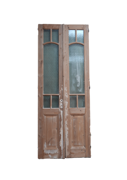 Double Glass Arch Antique Door AG087