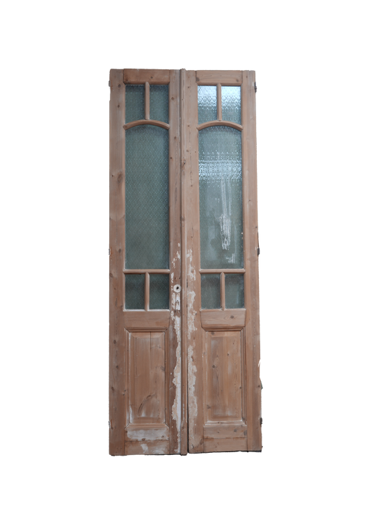 Double Glass Arch Antique Door AG087