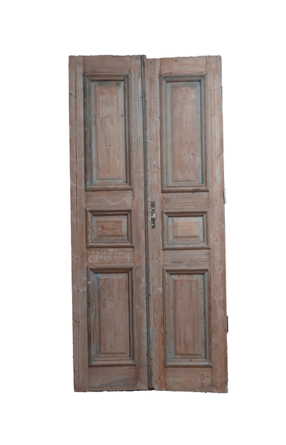 Three Raised Panel Antique French Door with Patina AG259