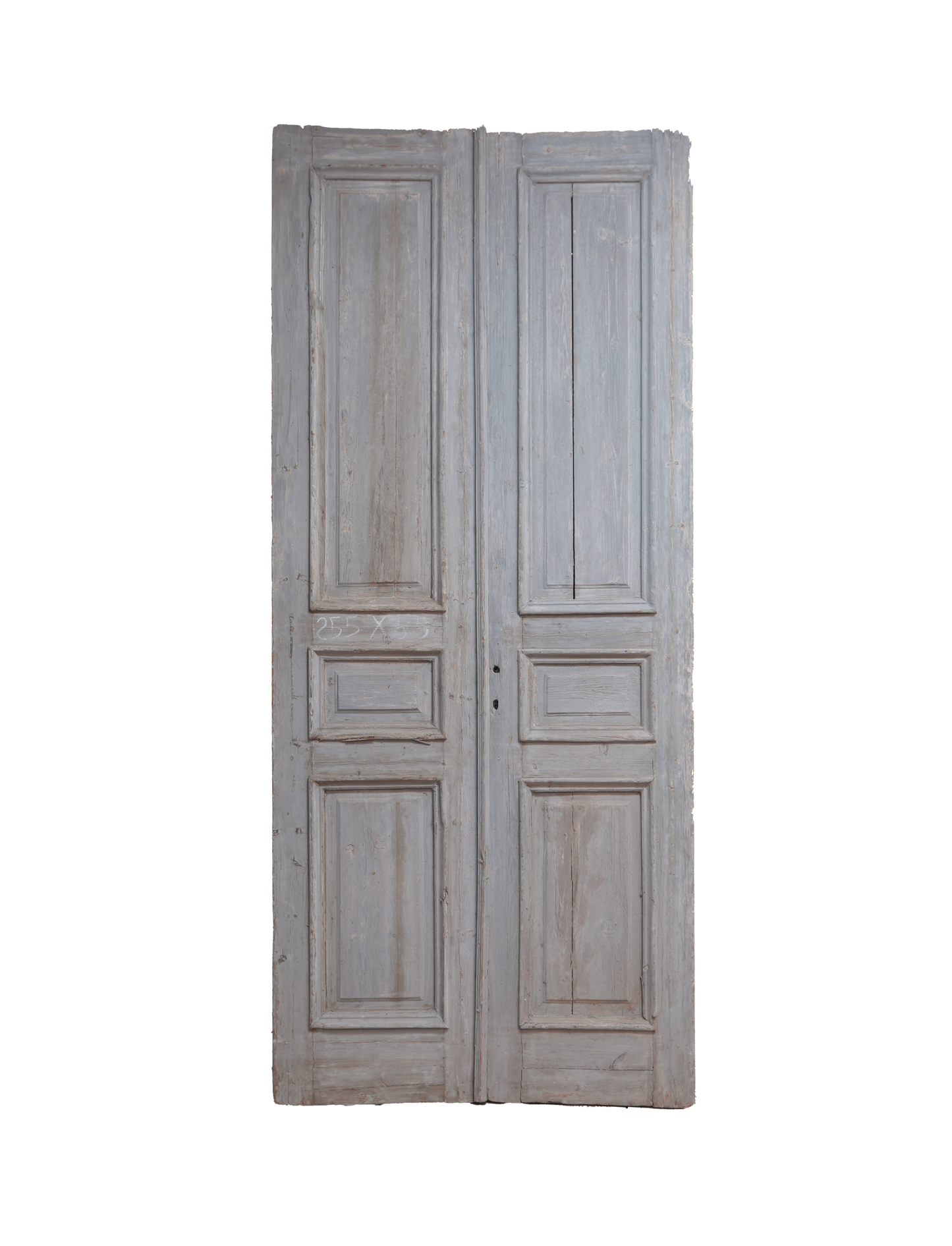 Three Raised Panel French Antique Door with Blue Patina AG307