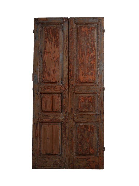 antique door red patina back
