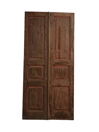 Double Inset French Door Red Patina AA038