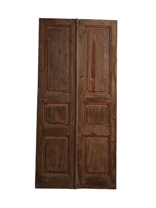 Double Inset French Door Red Patina AA038