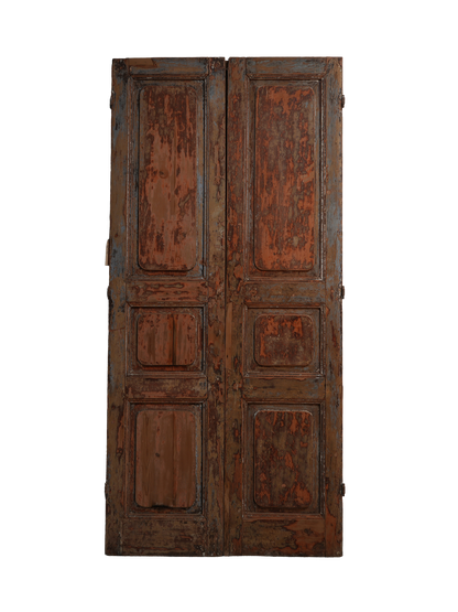 Double Inset French Door Red Patina AA038