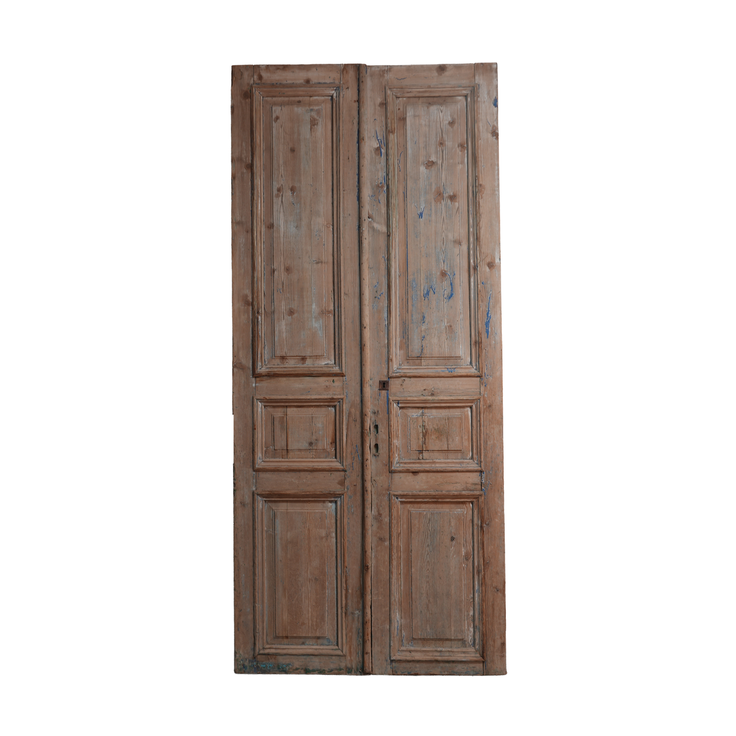 Double Raised Panel Door Blue Patina AA052